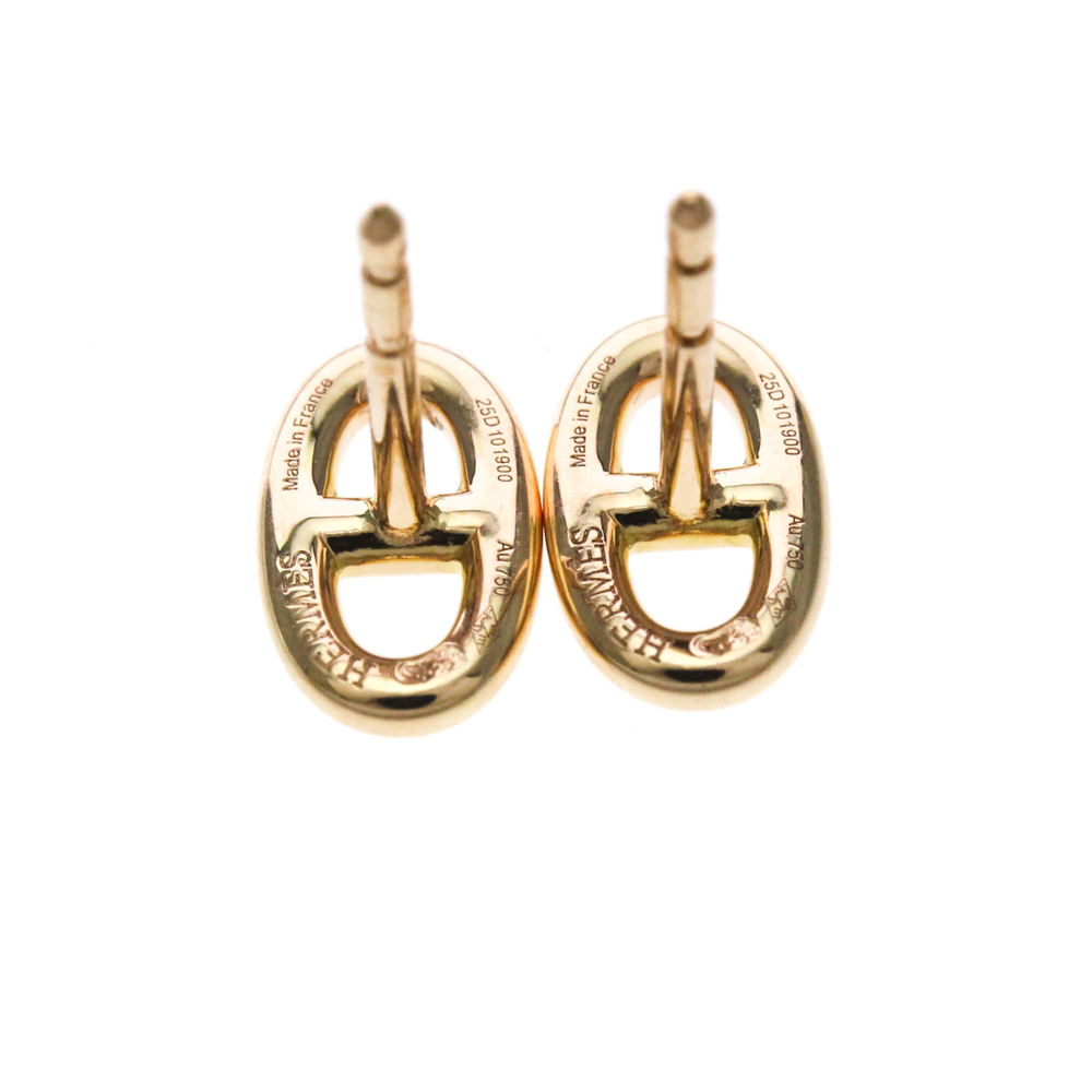 HERMES Chaine D'ancre Earrings 18K Pink Gold Polished - Picture 7 of 11